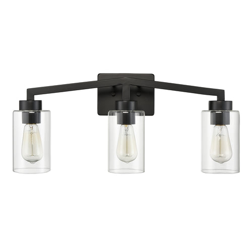 Bernina Industrial Black Bathroom Vanity Light Sconce 3-Light